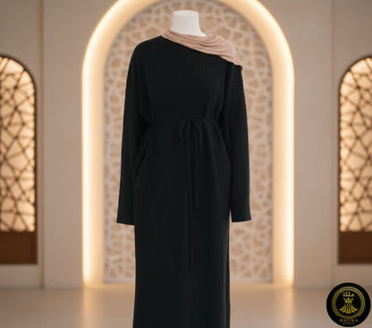 Luxury Knit Maxi Abaya - Wool & Polyester Fabric with Middle Eastern Maxi Silhouette | Malika Royals