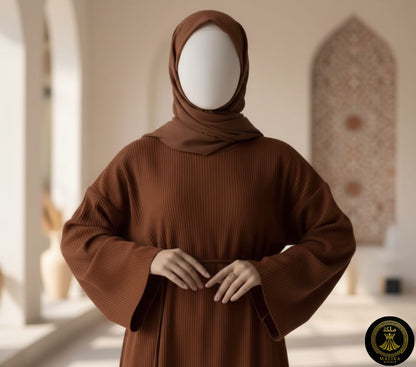 Luxury Knit Maxi Abaya - Wool & Polyester Fabric with Middle Eastern Maxi Silhouette | Malika Royals