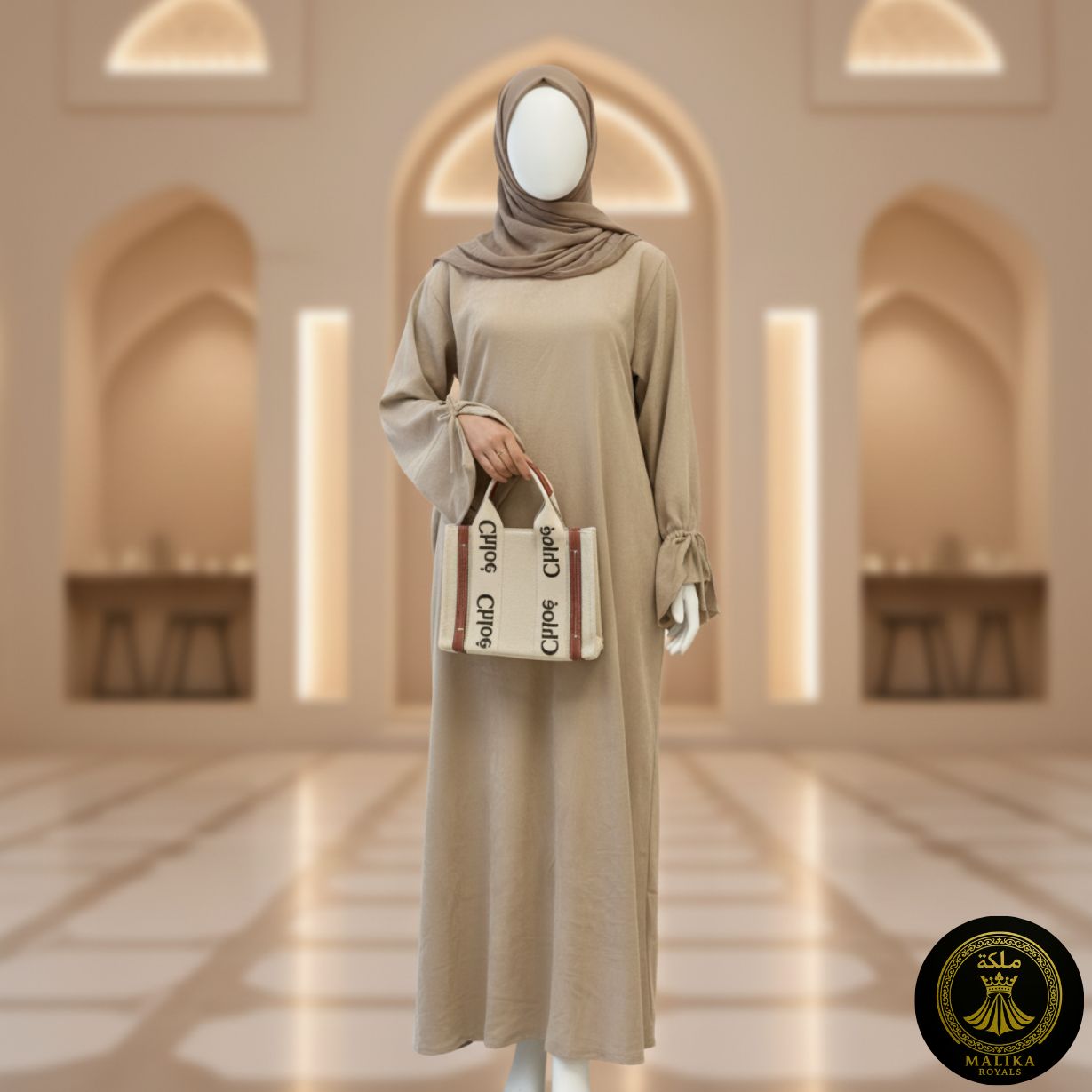 Luxury Corduroy Maxi Dubai Abaya - Anti-Wrinkle Fabric & Long Sleeve Design | Malika Royals