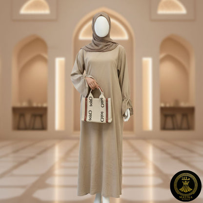 Luxury Corduroy Maxi Dubai Abaya - Anti-Wrinkle Fabric & Long Sleeve Design | Malika Royals