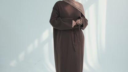 Luxury Knit Maxi Abaya - Wool & Polyester Fabric with Middle Eastern Maxi Silhouette | Malika Royals